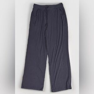 Urban Coco Size Large Wide Leg Black Smocked Elastic Waist Lounge Yoga Pants